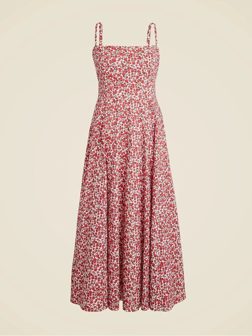 NWT J. Crew Seamed Flare Midi Dress in Liberty Fabric - Eliza’s Red Fabric